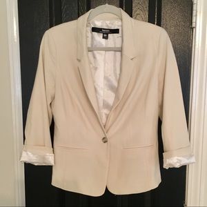 Ivory Kensie Blazer with 3/4 Sleeves
